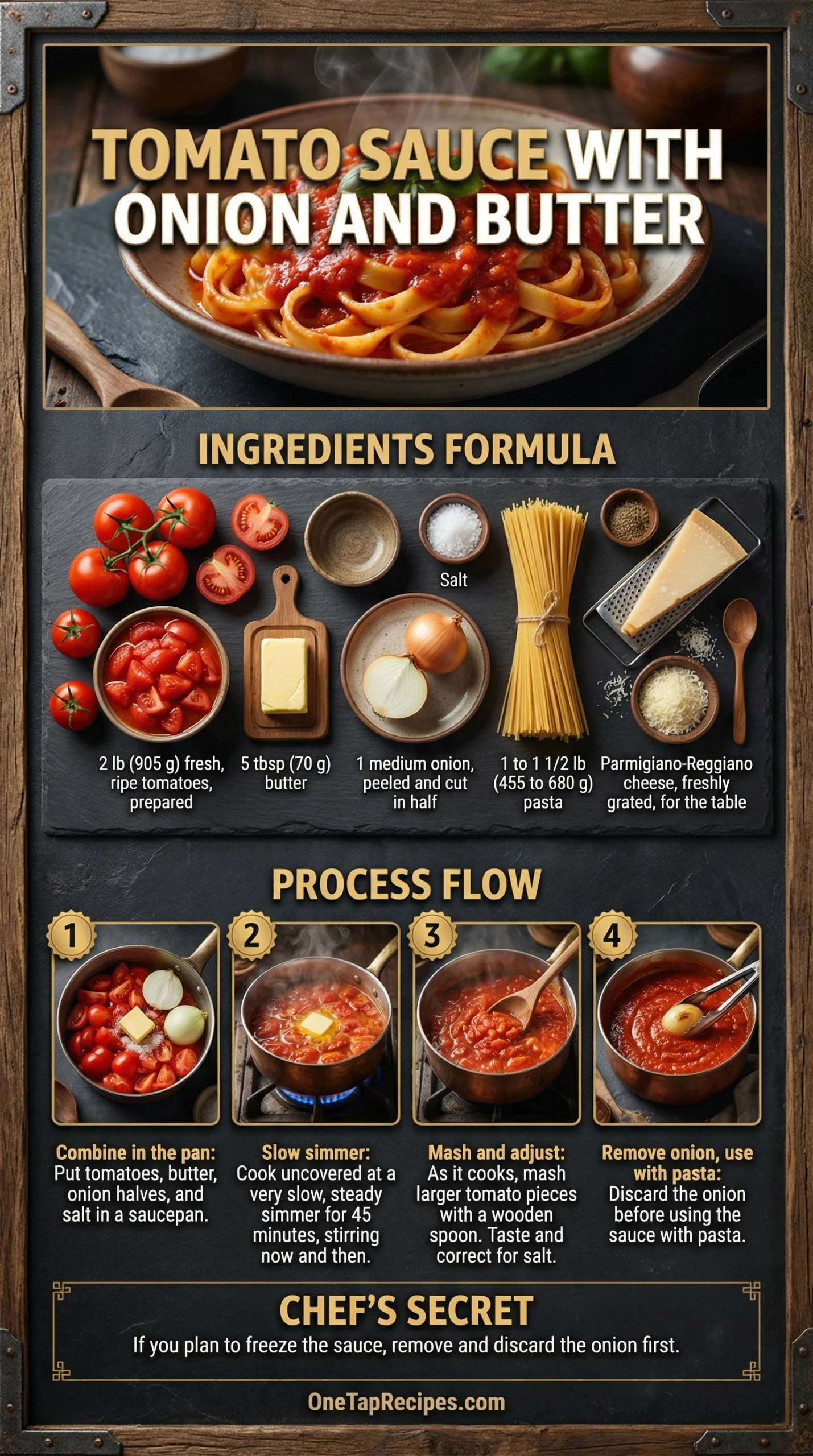 Tomato Sauce with Onion and Butter