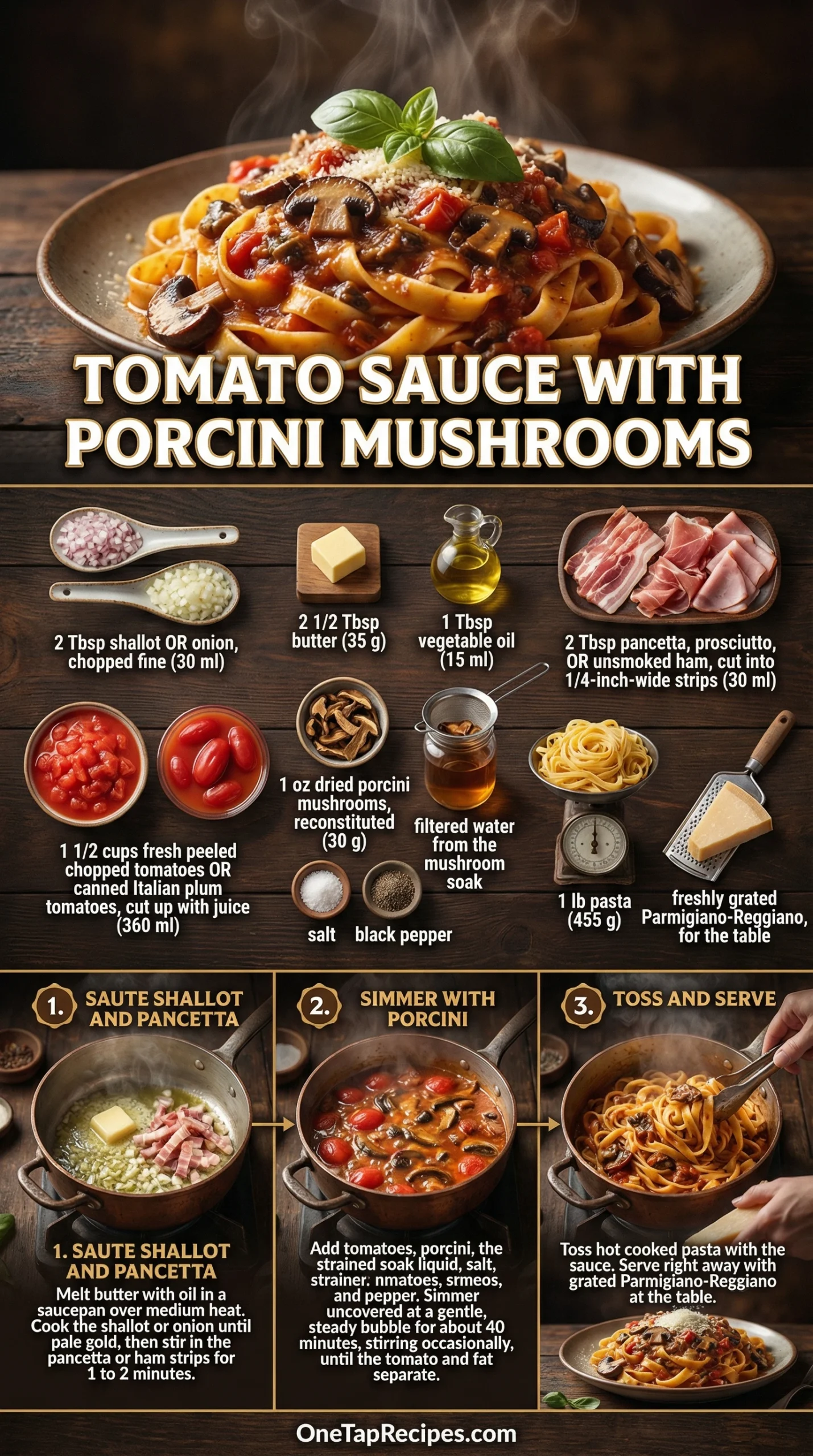 Tomato Sauce with Porcini Mushrooms