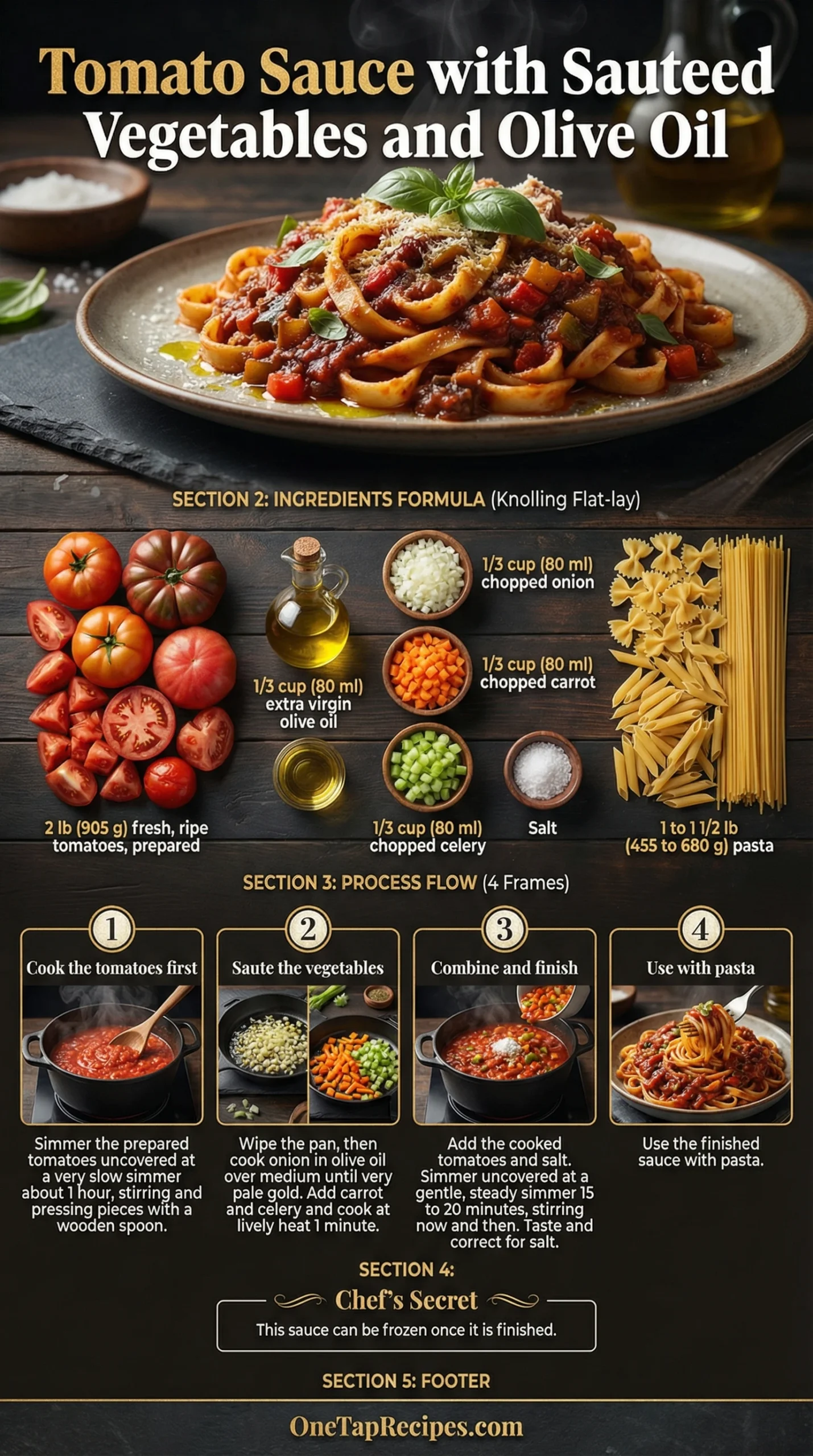 Tomato Sauce with Sauteed Vegetables and Olive Oil