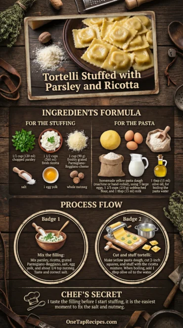Tortelli Stuffed with Parsley and Ricotta