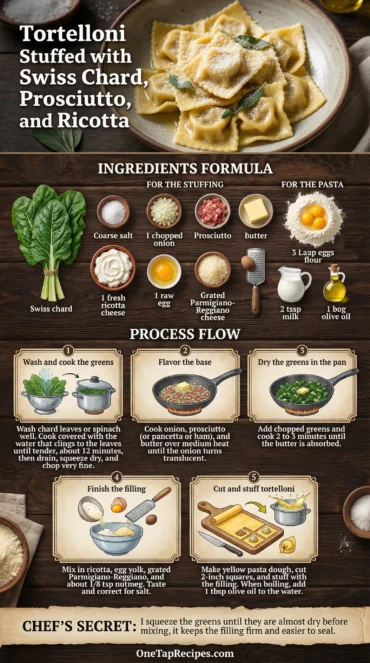 Tortelloni Stuffed with Swiss Chard, Prosciutto, and Ricotta