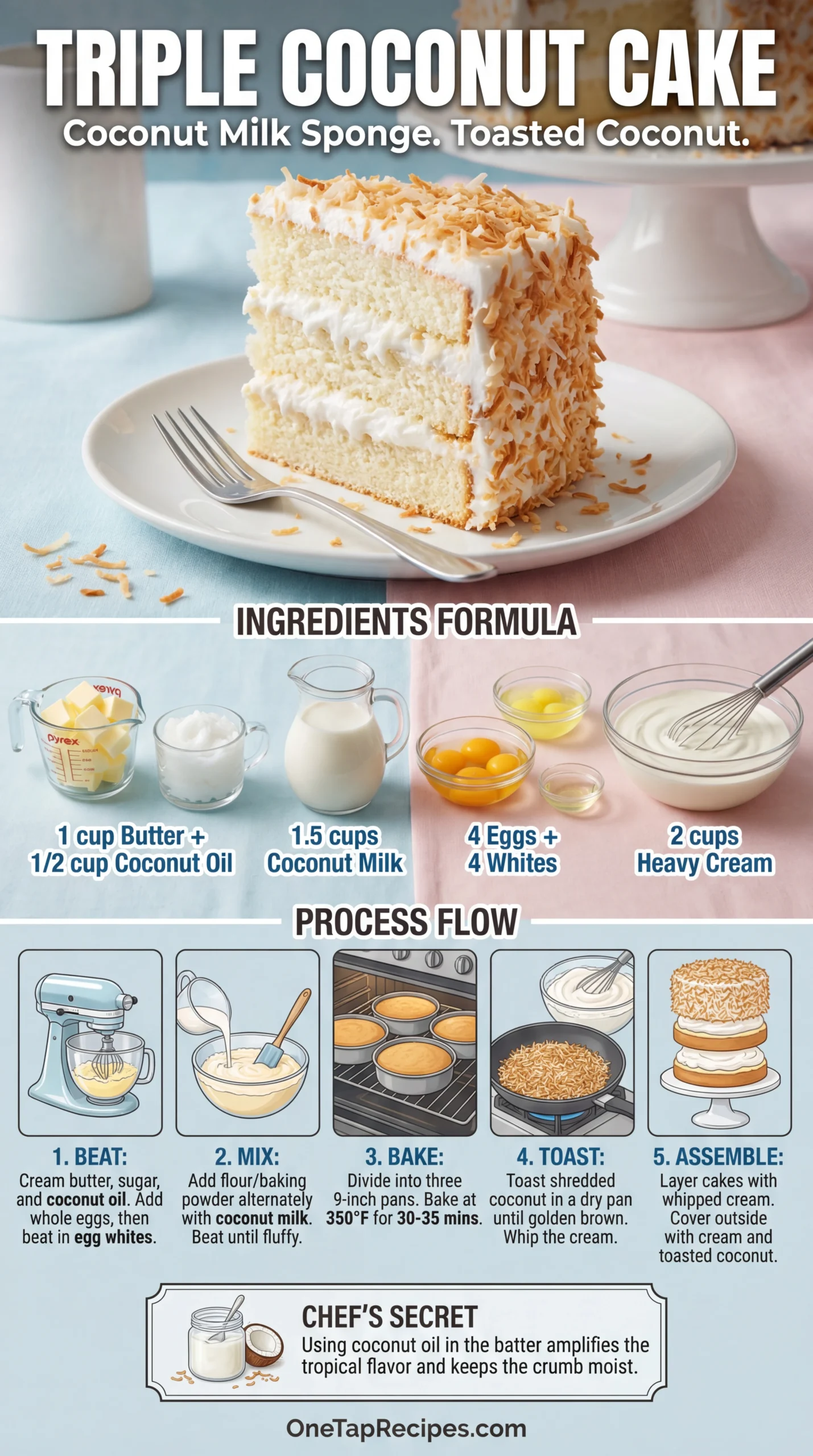 Triple-Layered Coconut Cake