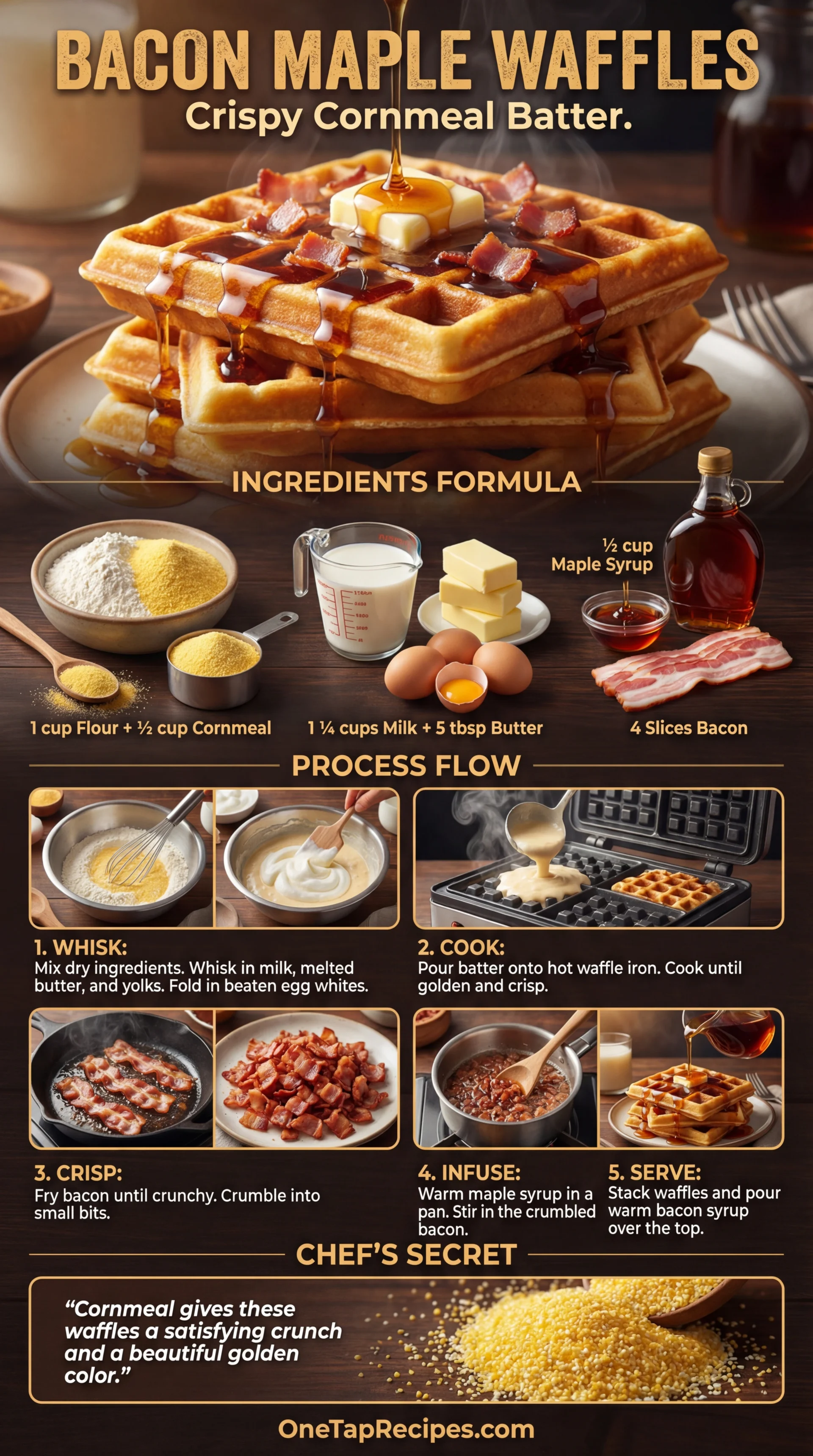 Waffles with Bacon Maple Sauce