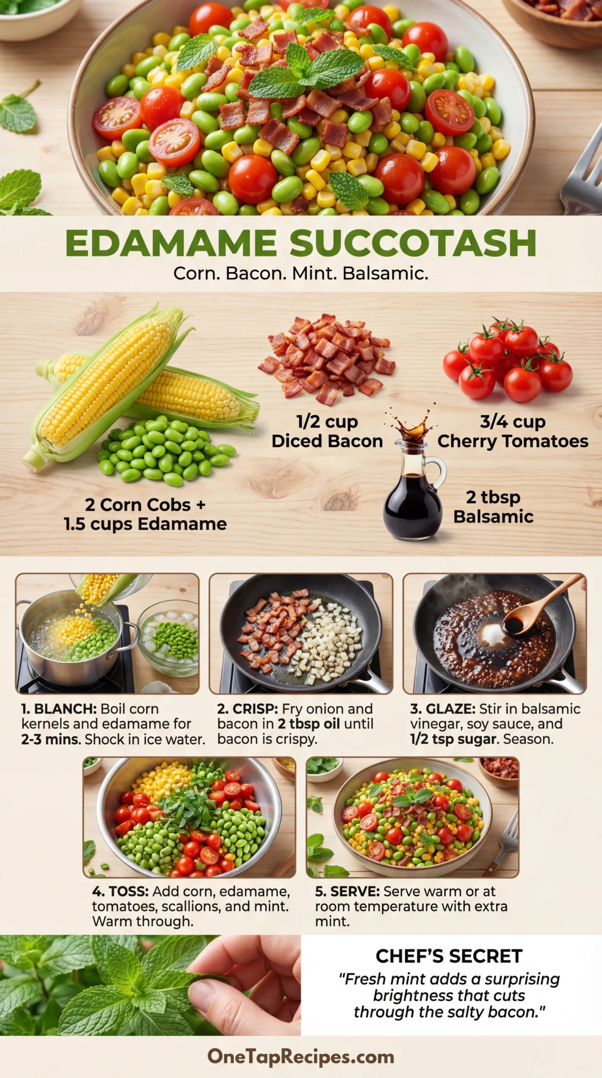 Warm Edamame Succotash