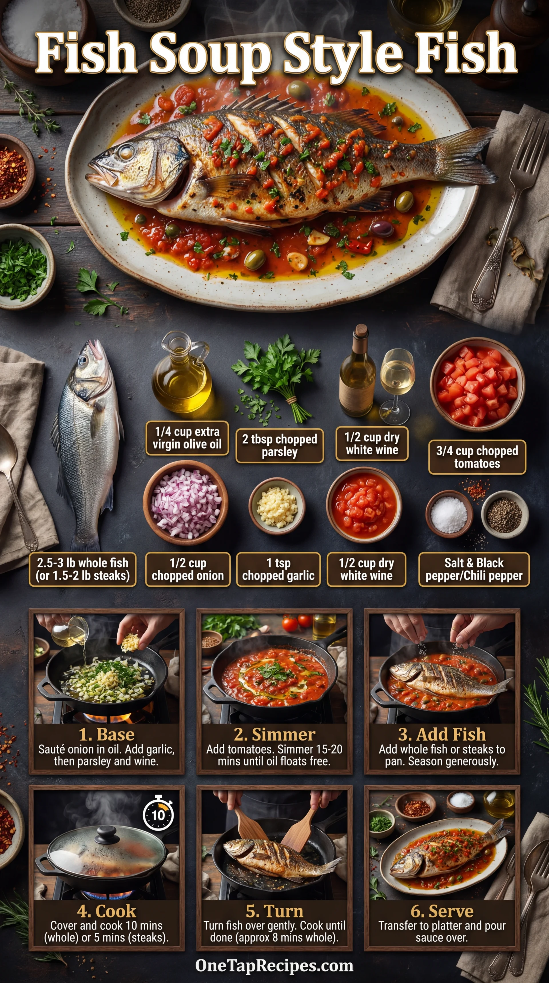 A Single Fish Cooked Fish-Soup Style