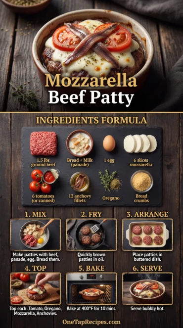 Beef Patties Baked with Anchovies and Mozzarella