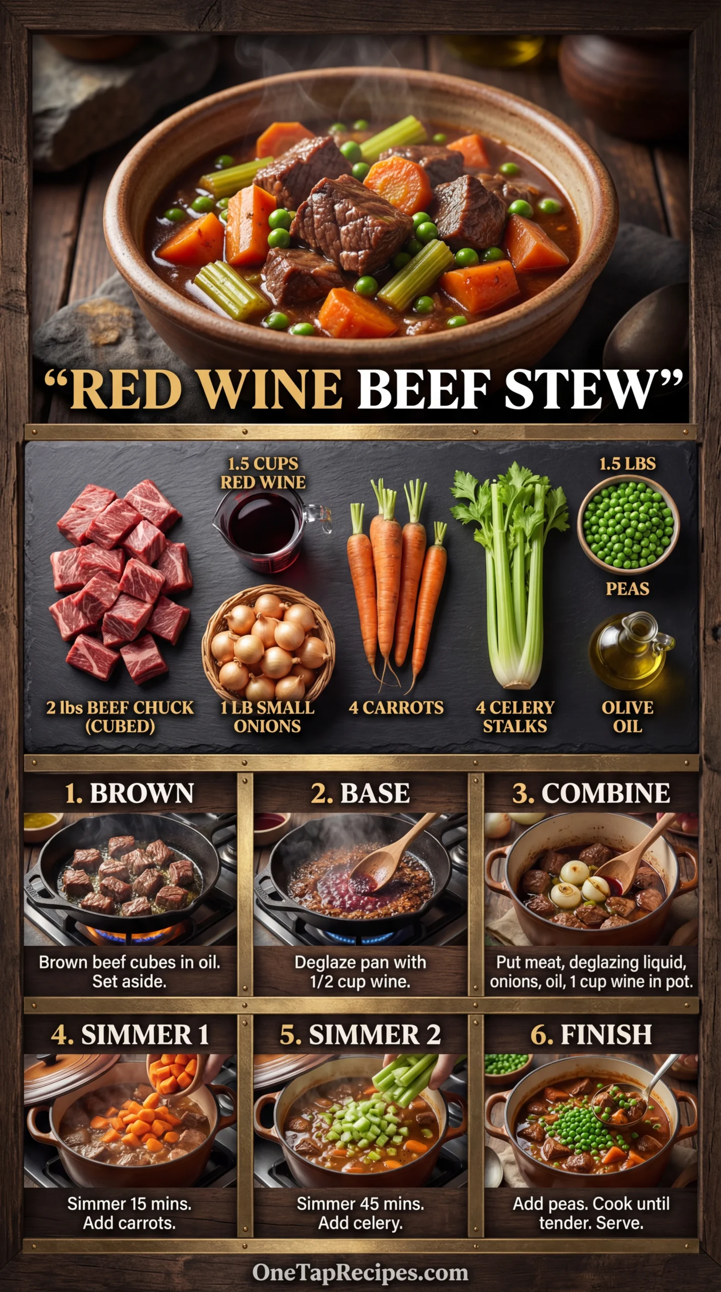 Beef Stew with Red Wine and Vegetables