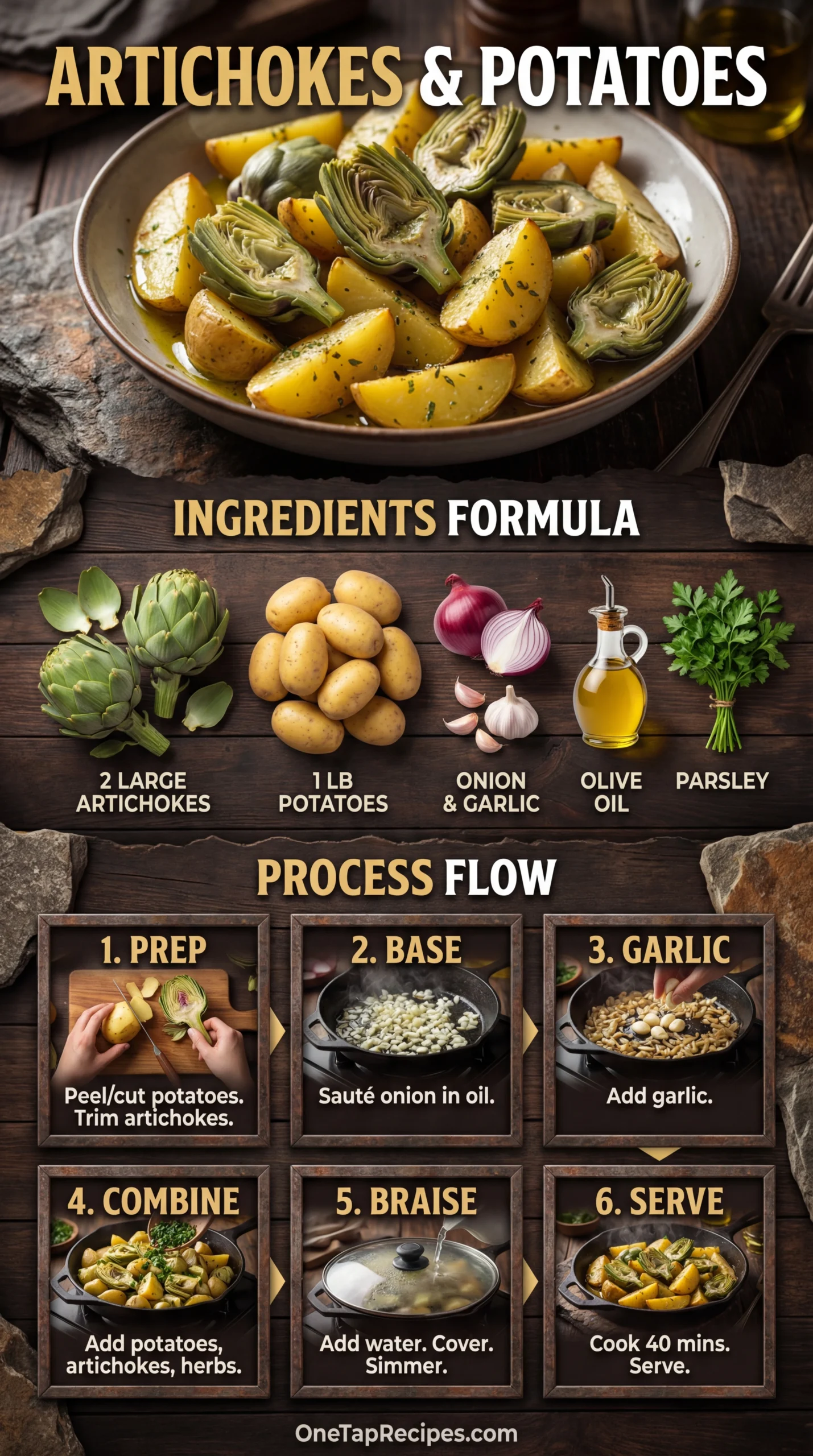 Braised Artichokes and Potatoes