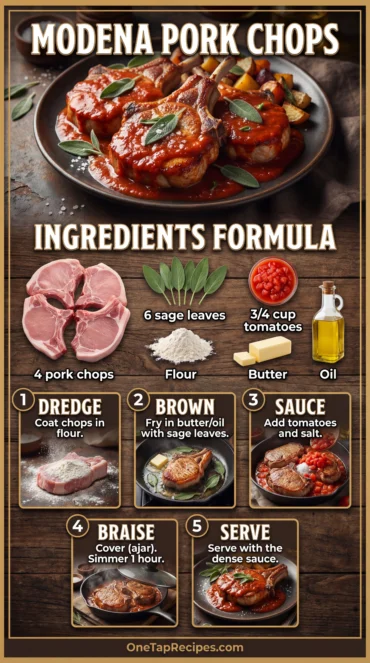 Braised Pork Chops with Sage and Tomatoes, Modena Style