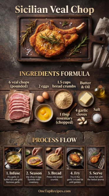 Breaded Veal Chops, Sicilian Style (Garlic & Rosemary)