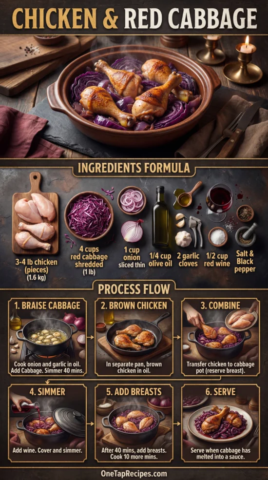 Chicken Fricassee with Red Cabbage