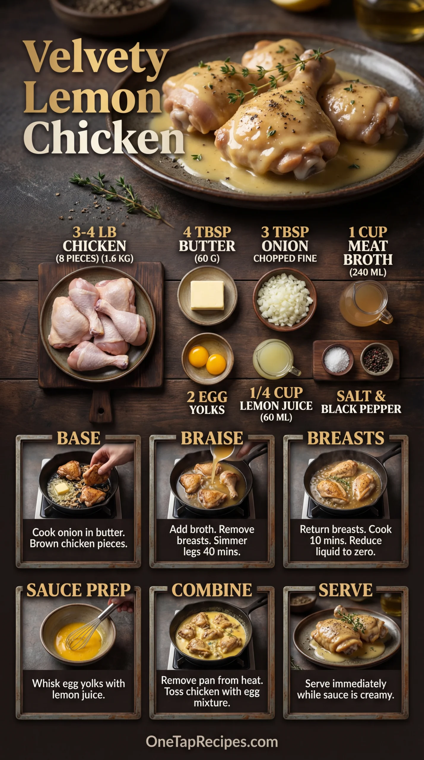 Chicken with Egg and Lemon Sauce (Marches Style)