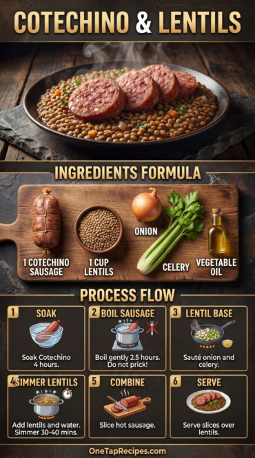Cotechino Boiled Large Sausage with Lentils