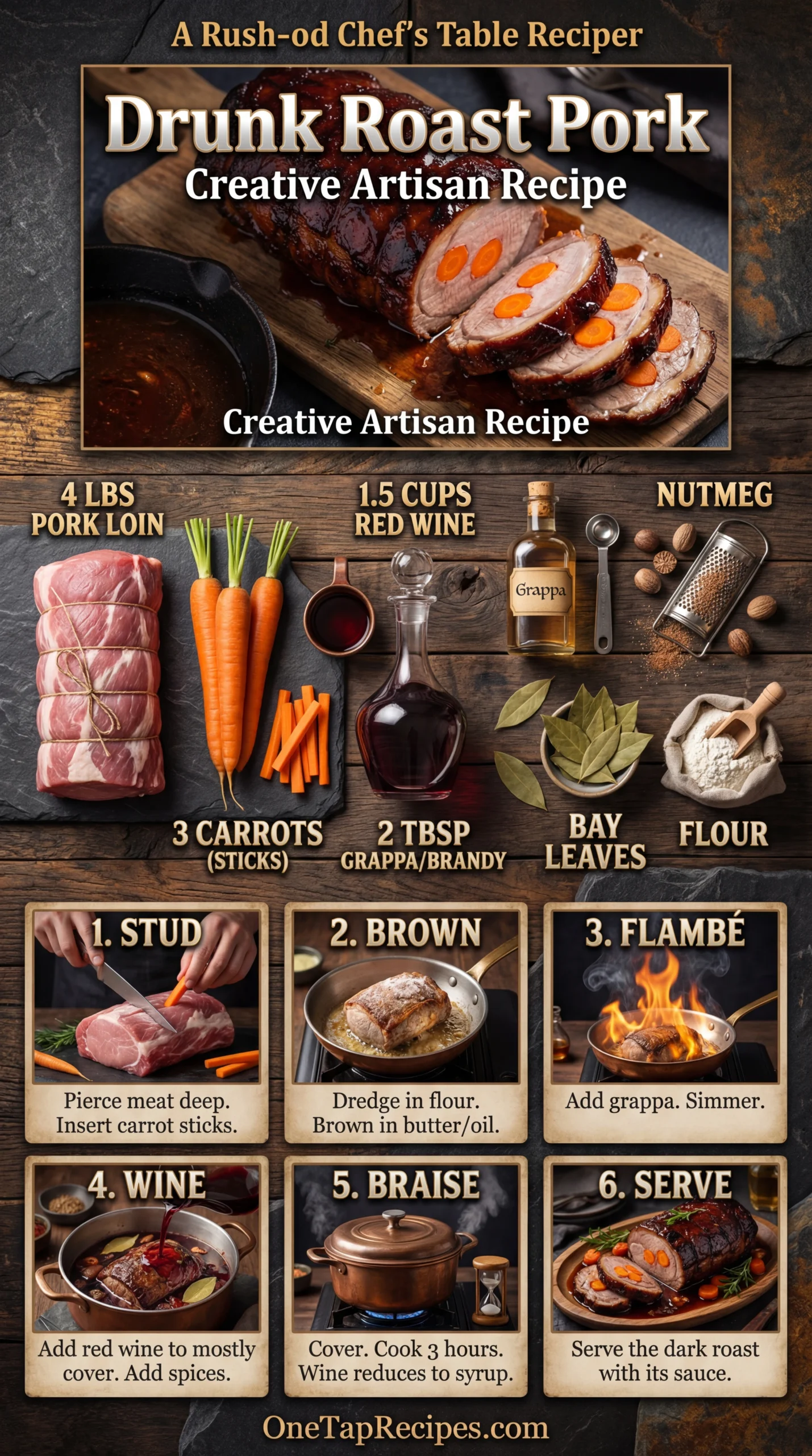 Drunk Roast Pork (Braised in Red Wine)