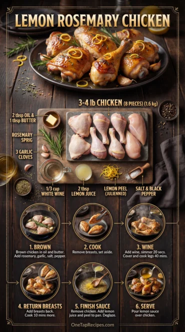 Fricasseed Chicken with Rosemary and Lemon