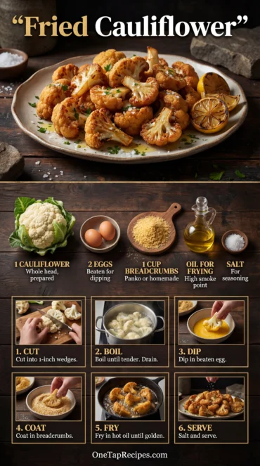 Fried Cauliflower Wedges (Egg & Breadcrumb)