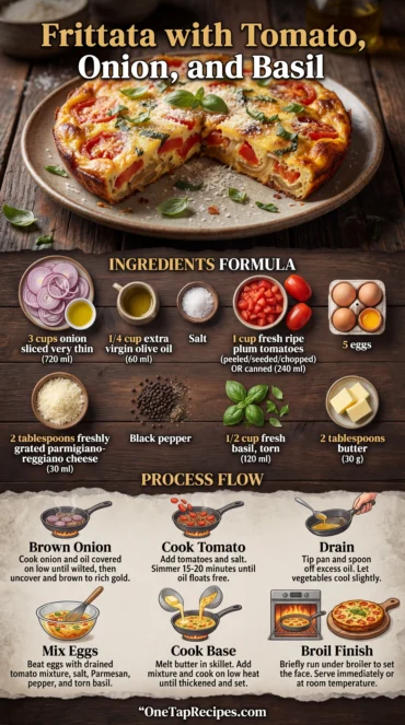 Frittata with Tomato, Onion, and Basil