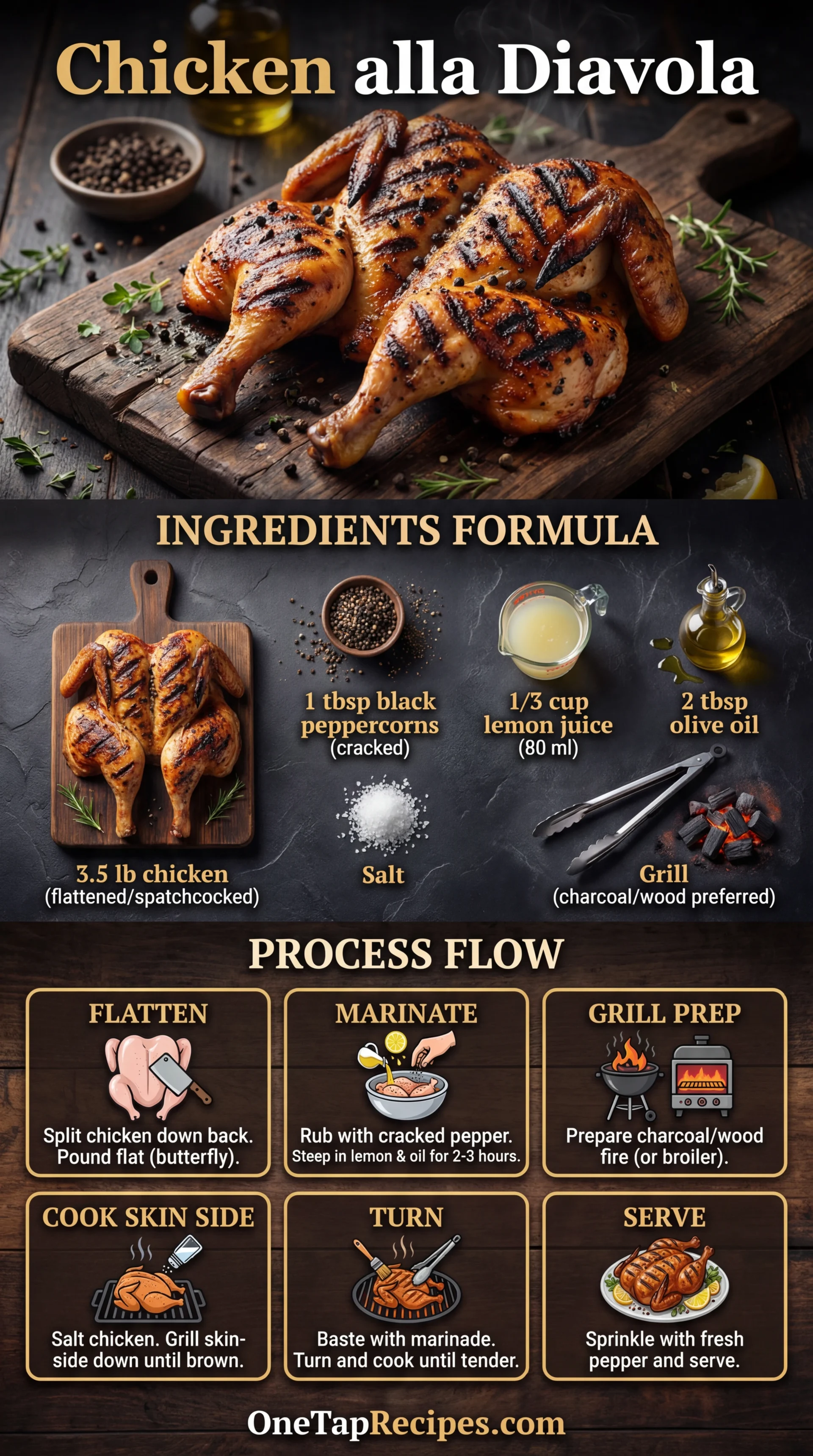 Grilled Chicken alla Diavola (Roman Style)