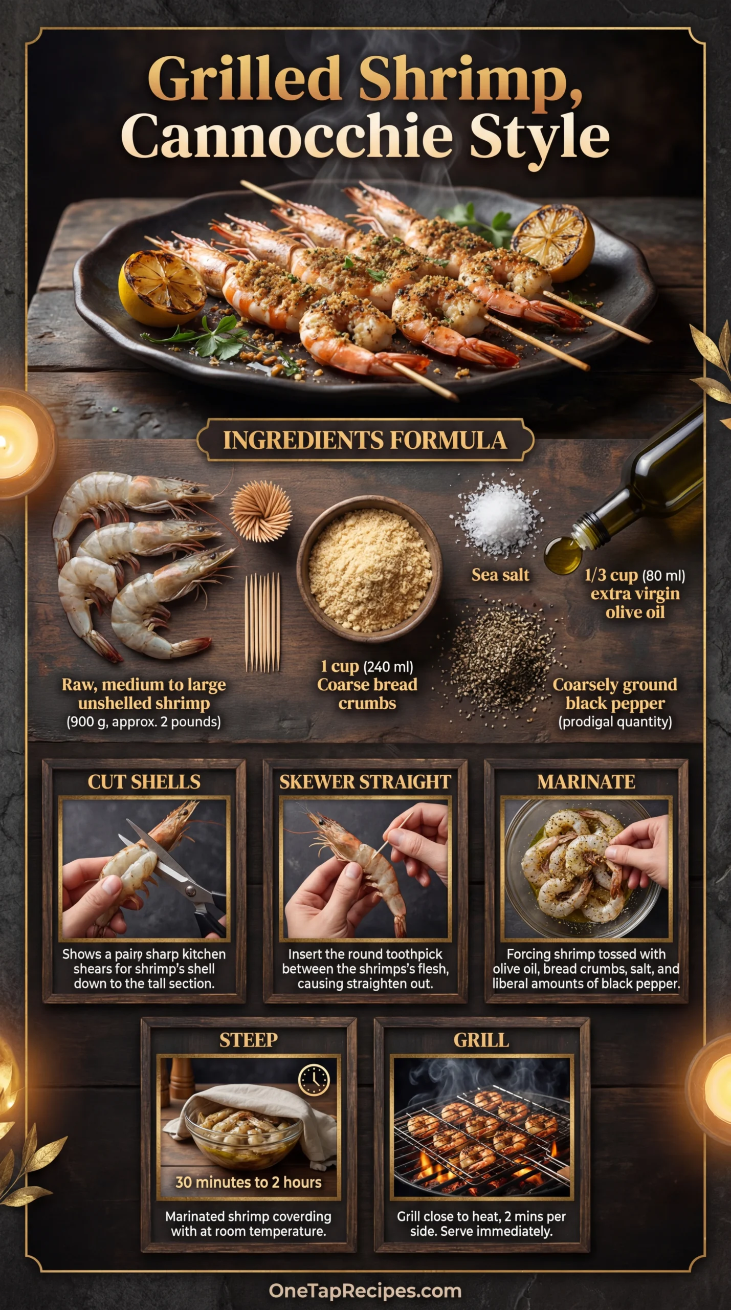 Grilled Shrimp, Cannocchie Style