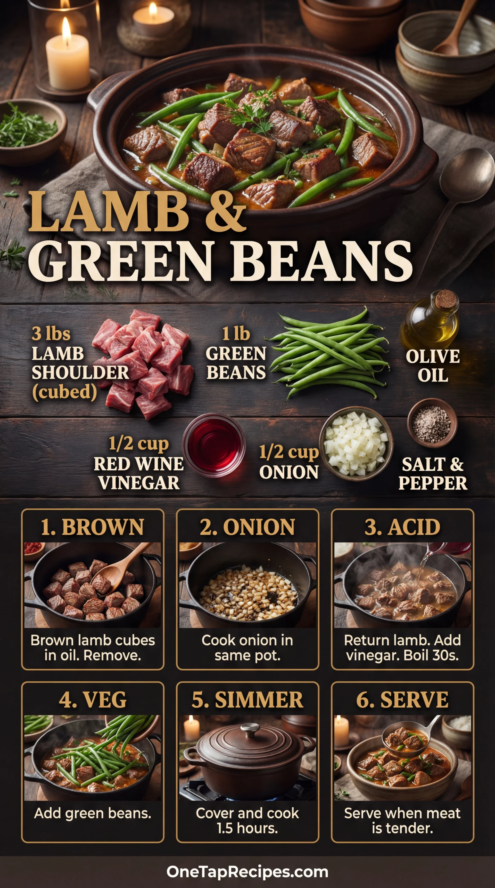 Lamb Stew with Vinegar and Green Beans
