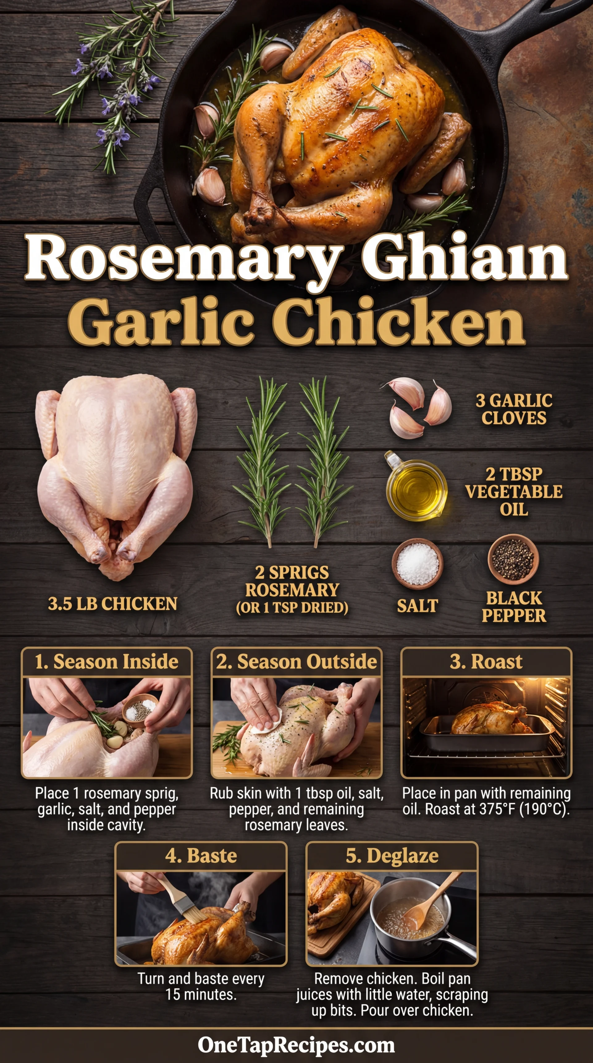 Oven-Roasted Chicken with Garlic and Rosemary