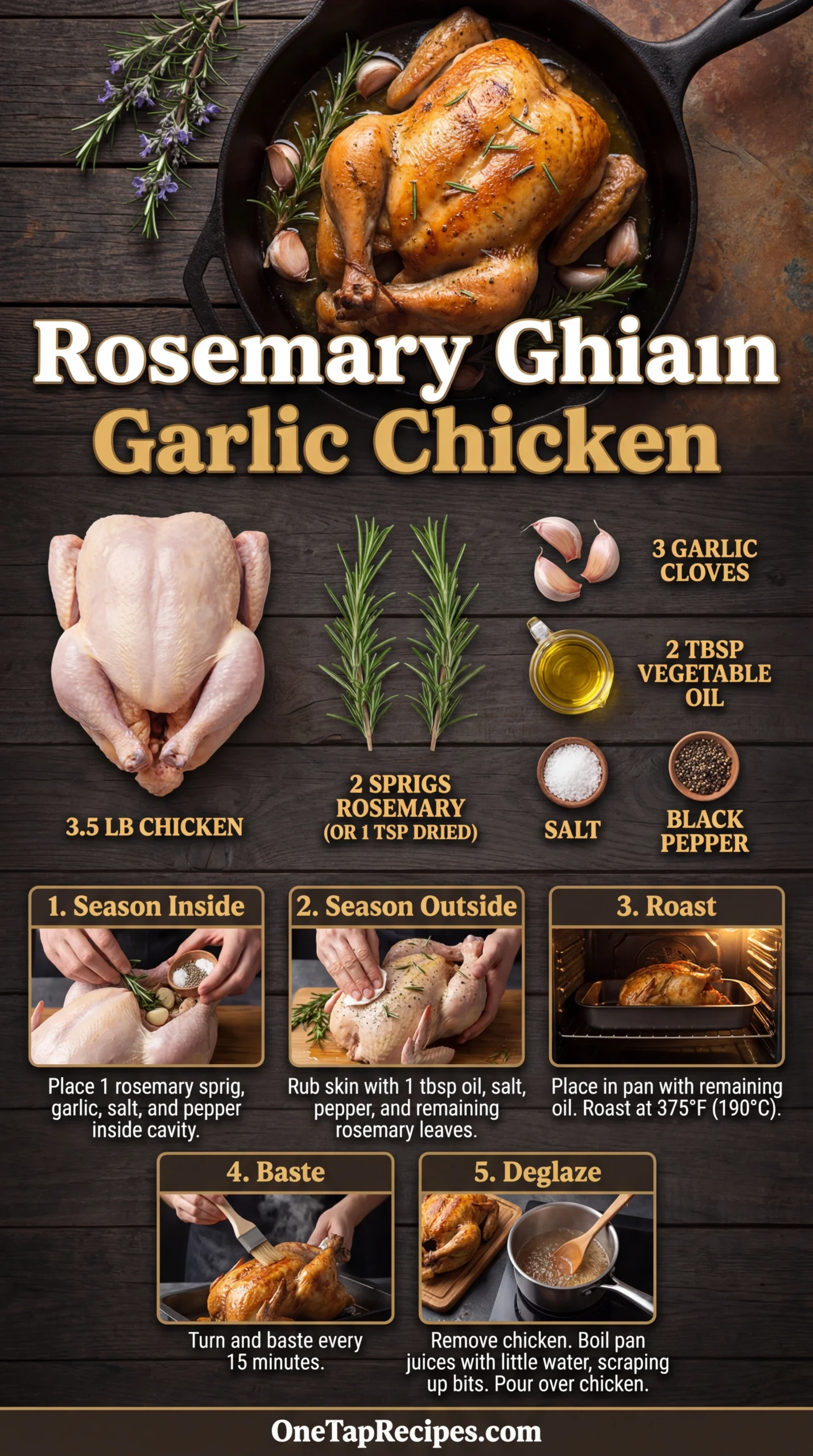 Oven-Roasted Chicken with Garlic and Rosemary