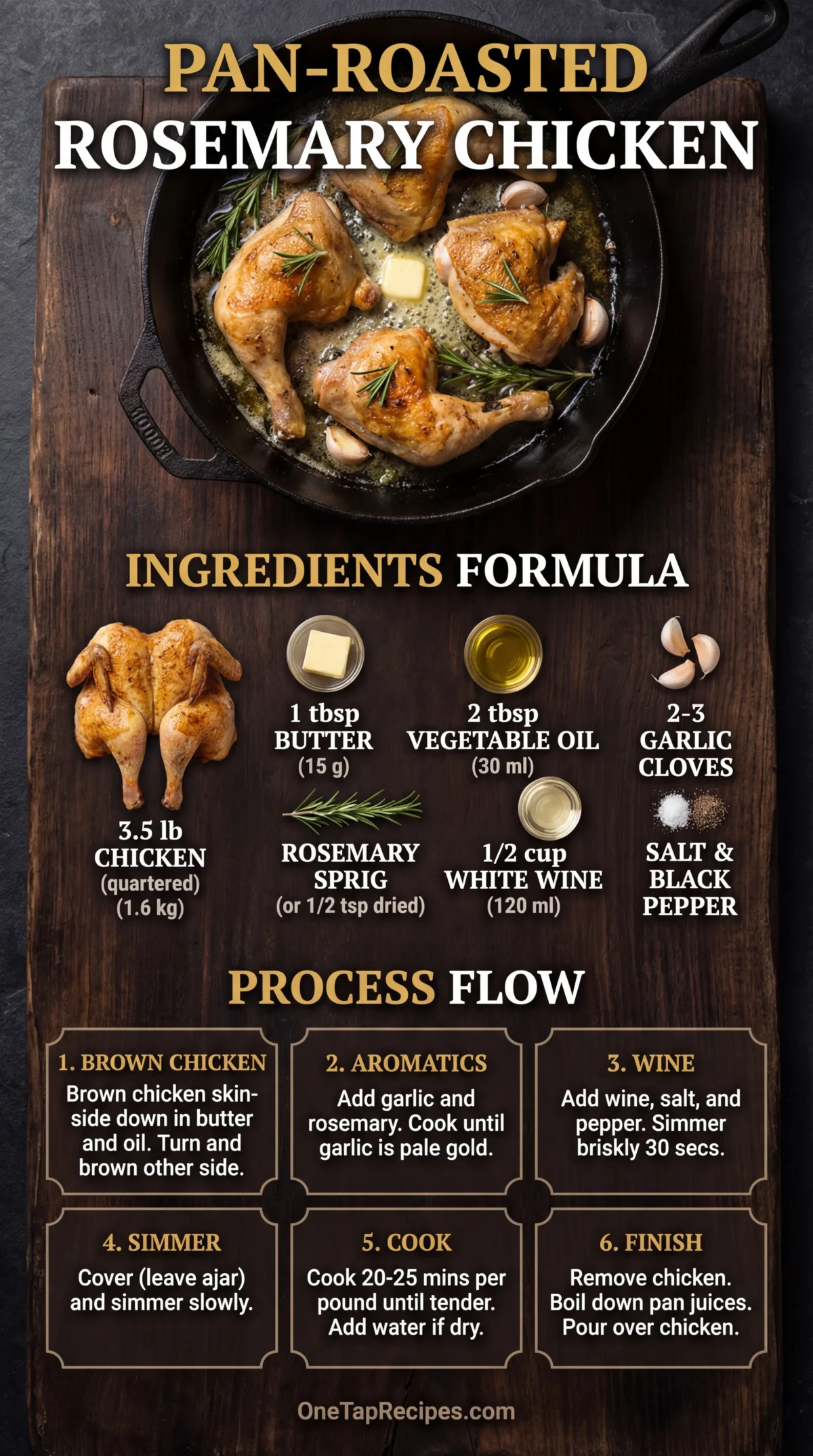 Pan-Roasted Chicken with Rosemary and Wine