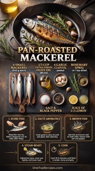 Pan-Roasted Mackerel with Rosemary and Garlic
