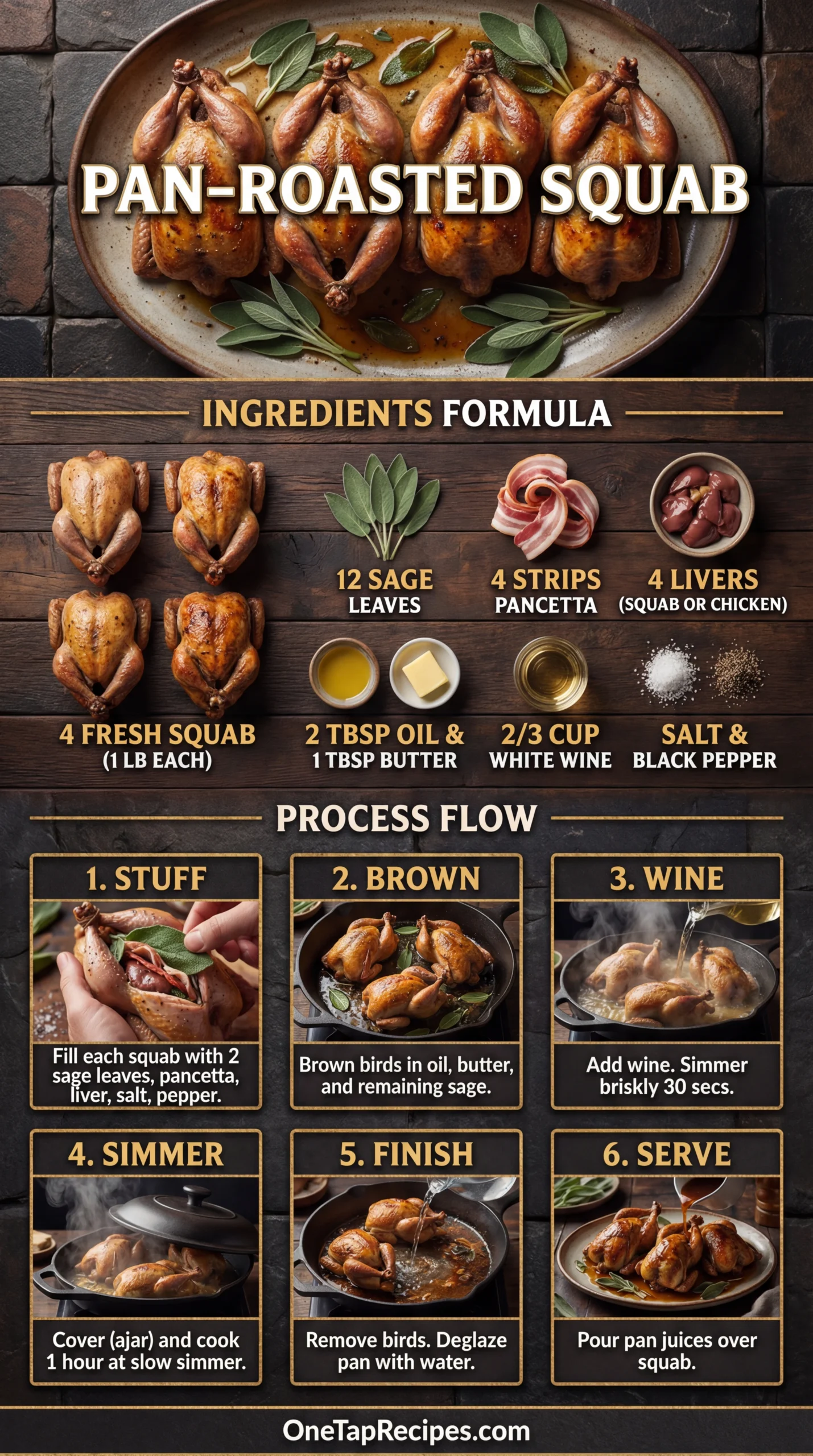 Pan-Roasted Squab Pigeons with Sage
