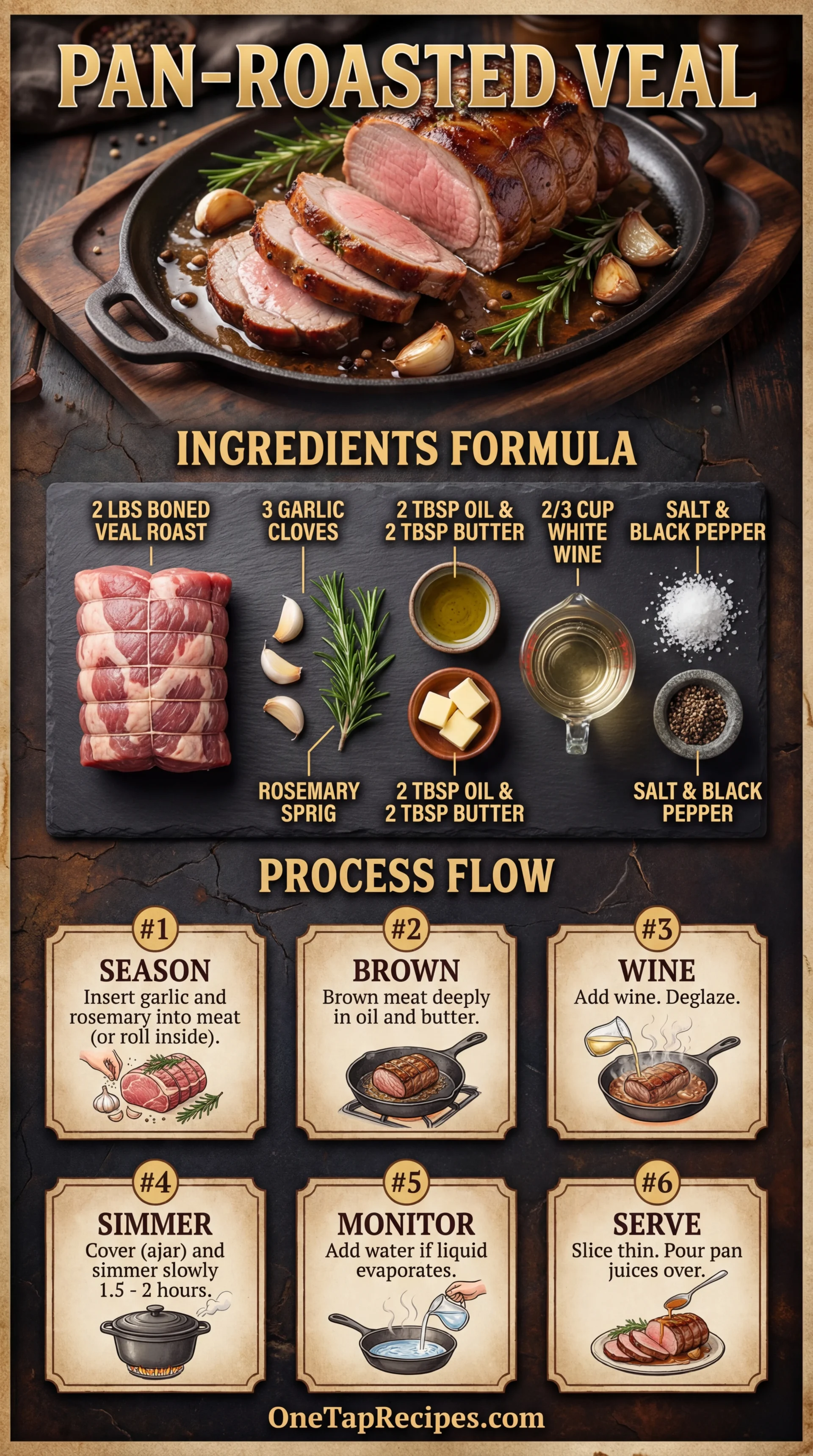 Pan-Roasted Veal with Garlic and Rosemary