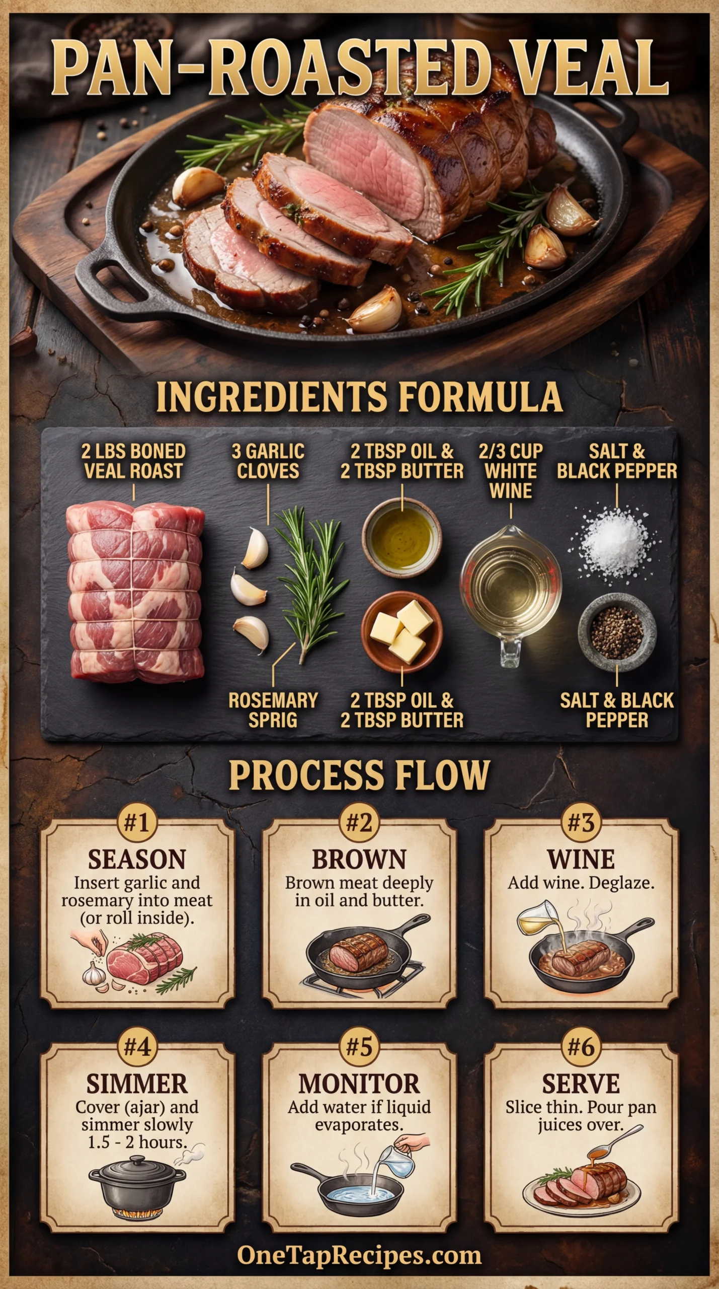 Pan-Roasted Veal with Garlic and Rosemary