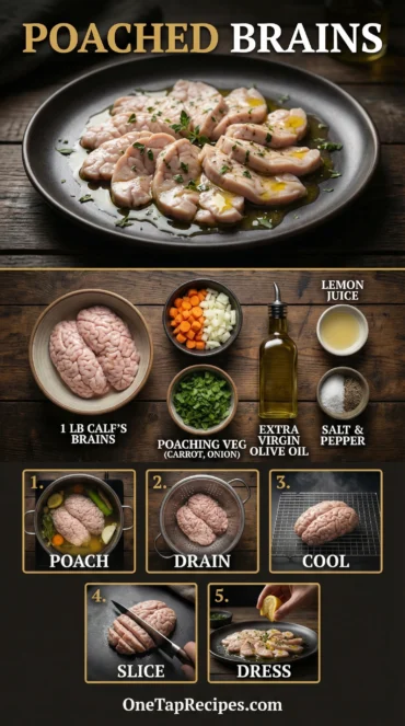 Poached Brains with Olive Oil and Lemon Juice