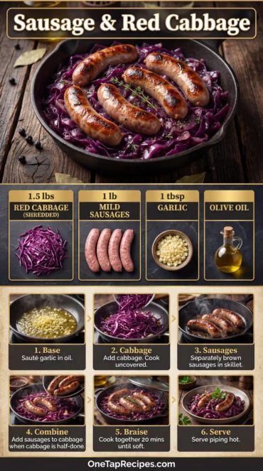 Pork Sausages with Red Cabbage