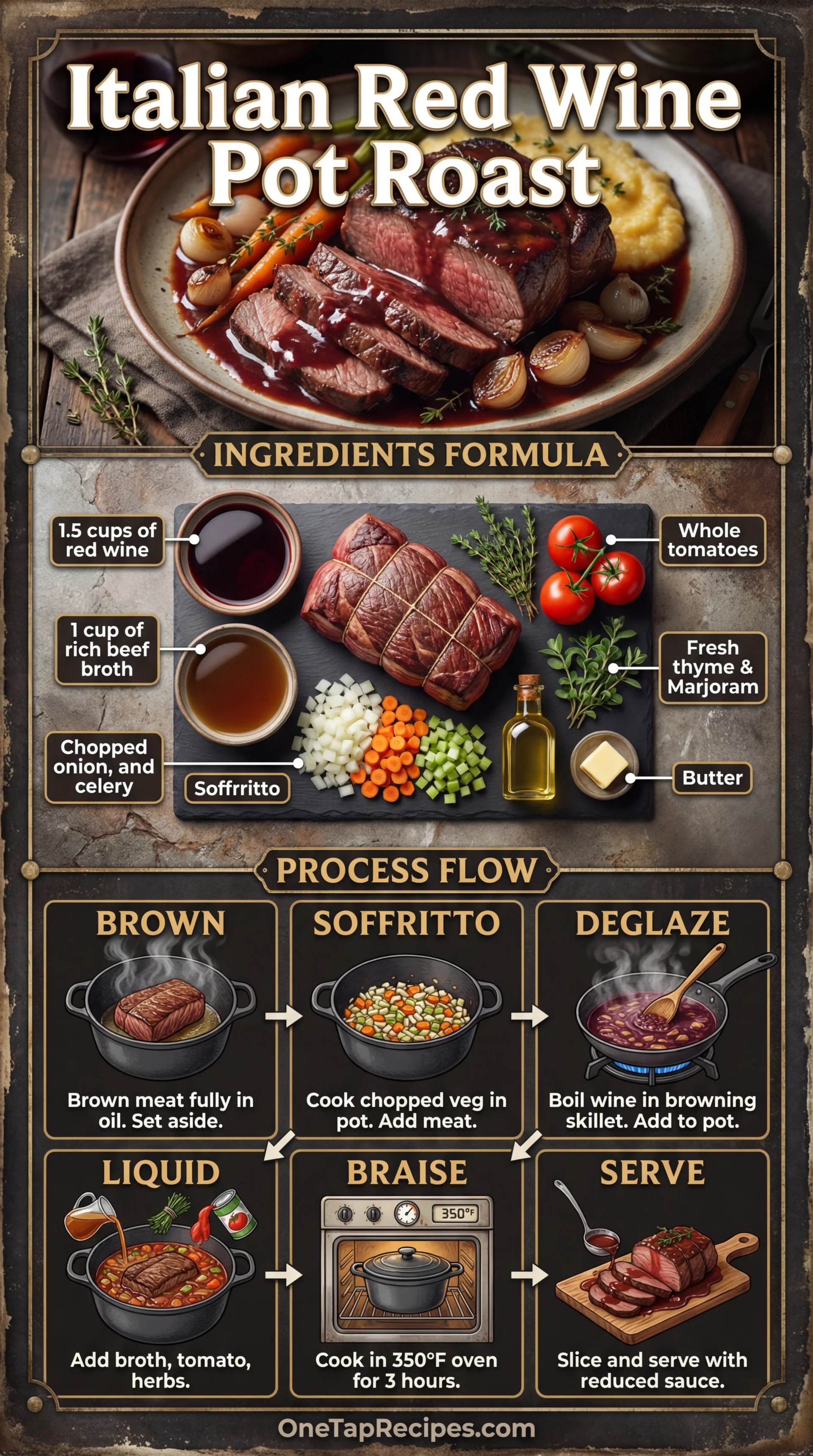 Pot Roast of Beef Braised in Red Wine (Stracotto)