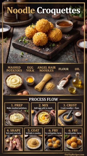 Potato Croquettes with Crisp-Fried Noodles