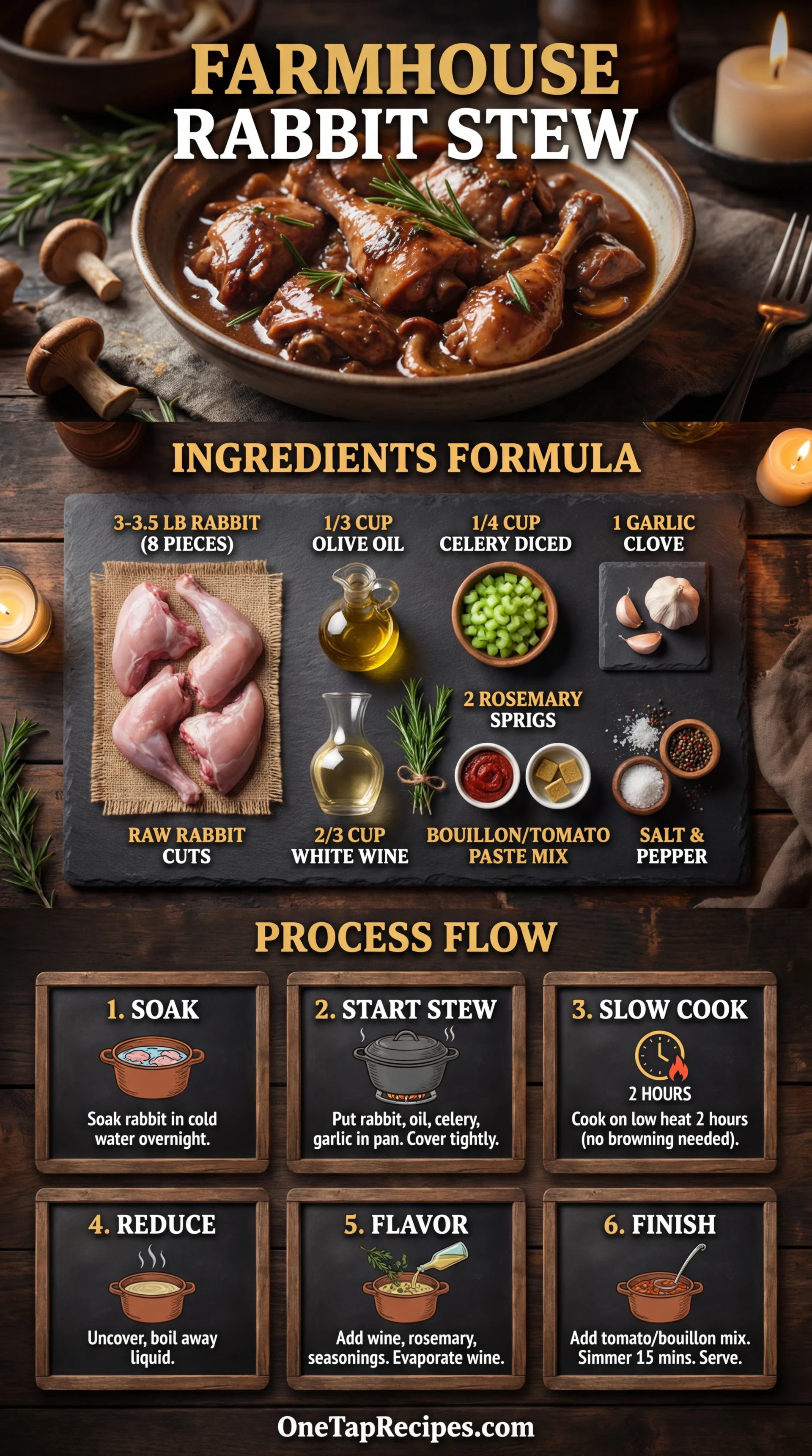 Rabbit Stew with Rosemary and White Wine