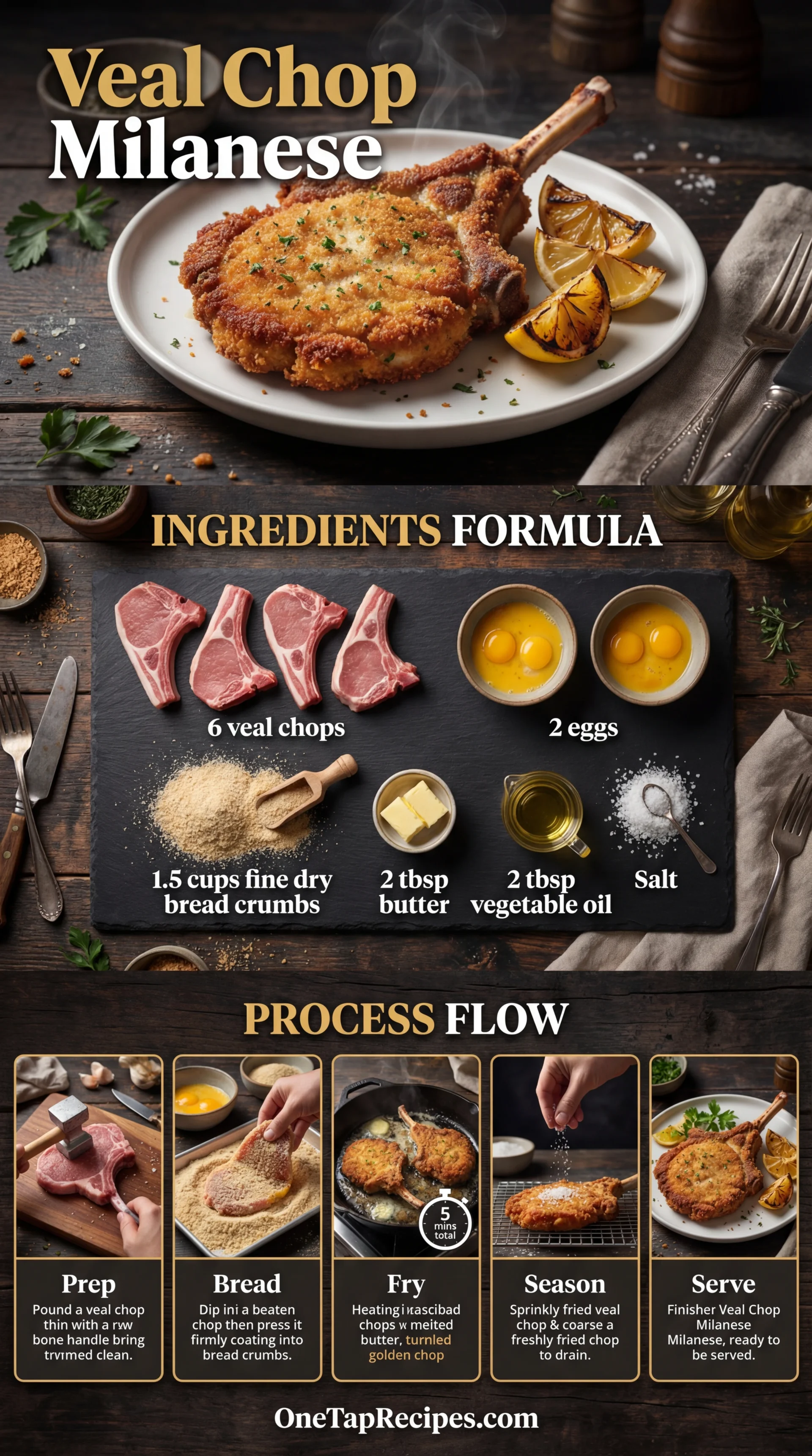 Sautéed Breaded Veal Chops, Milanese Style