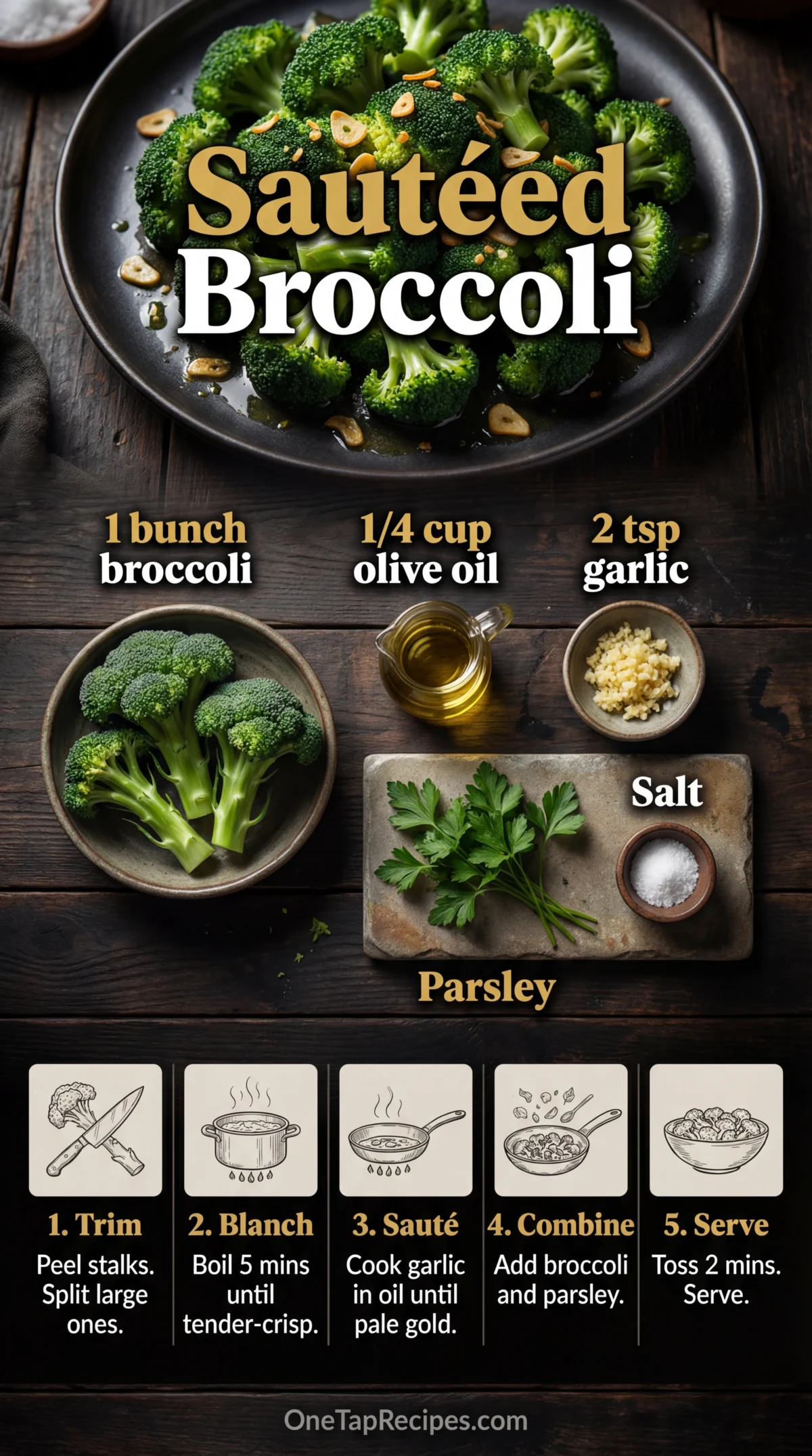 Sautéed Broccoli with Olive Oil and Garlic