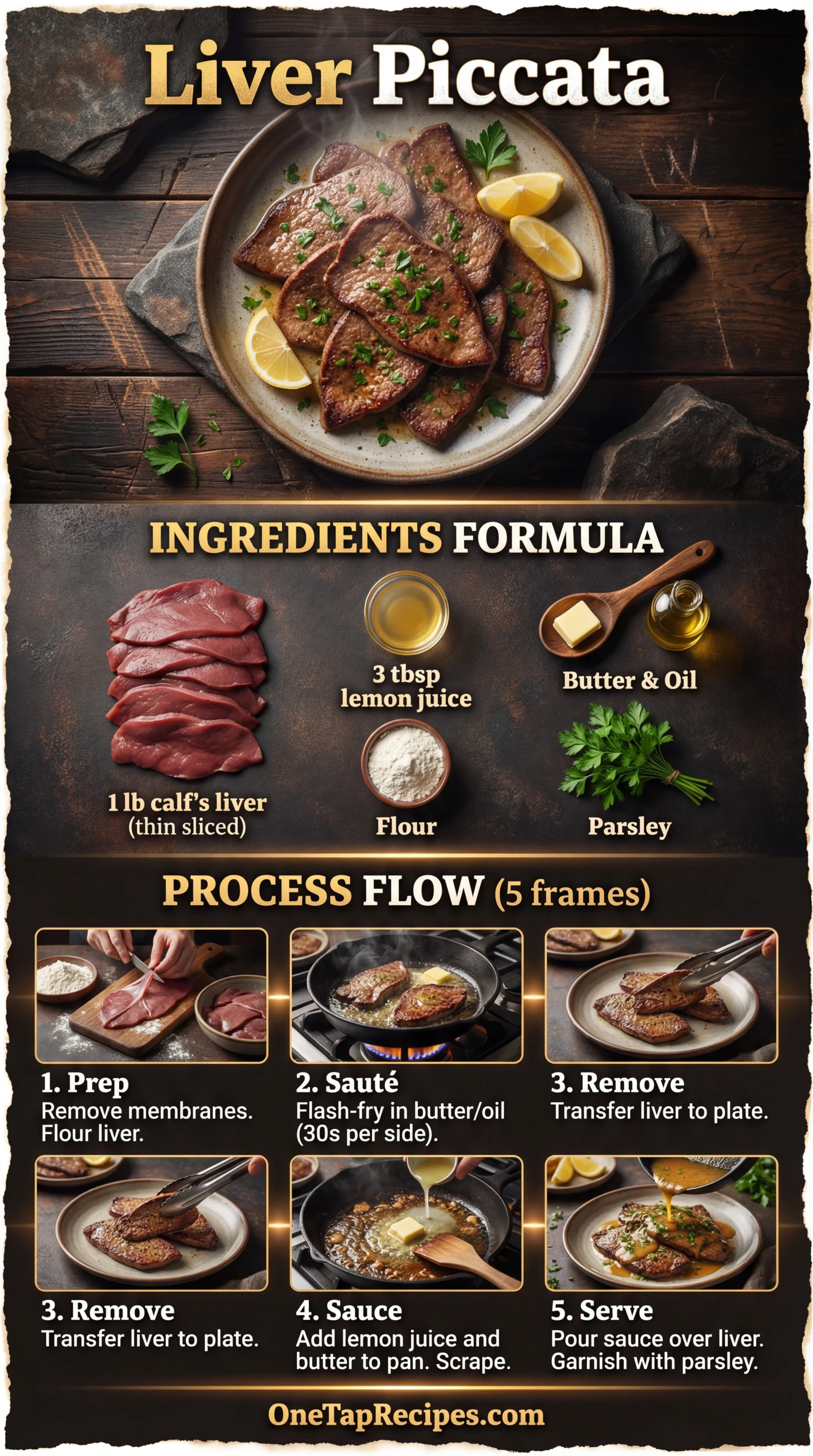 Sautéed Calf’s Liver with Lemon, Piccata Style