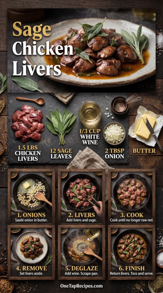 Sautéed Chicken Livers with Sage and White Wine