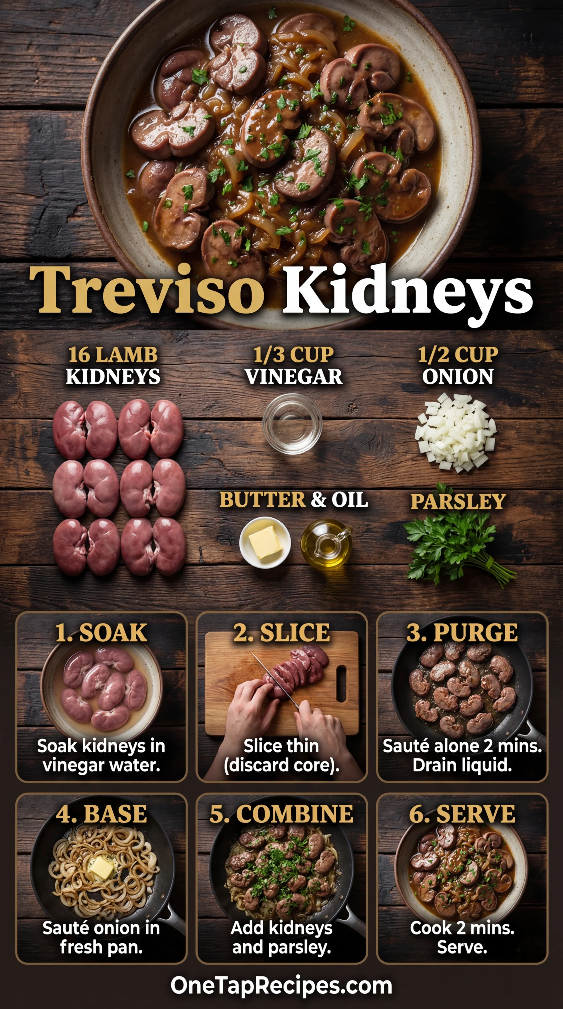 Sautéed Lamb Kidneys with Onion, Treviso Style