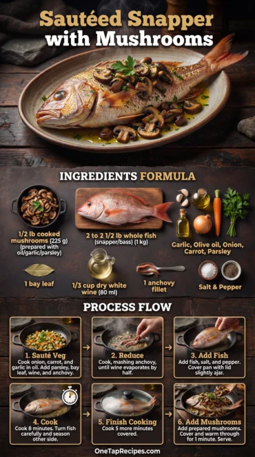 Sautéed Snapper or Other Whole Fish with Mushrooms