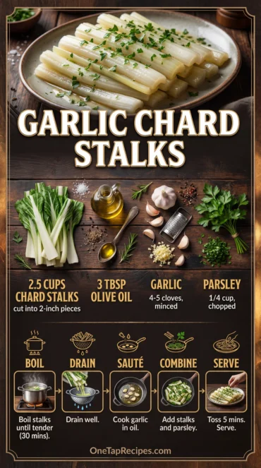 Sautéed Swiss Chard Stalks with Olive Oil and Garlic