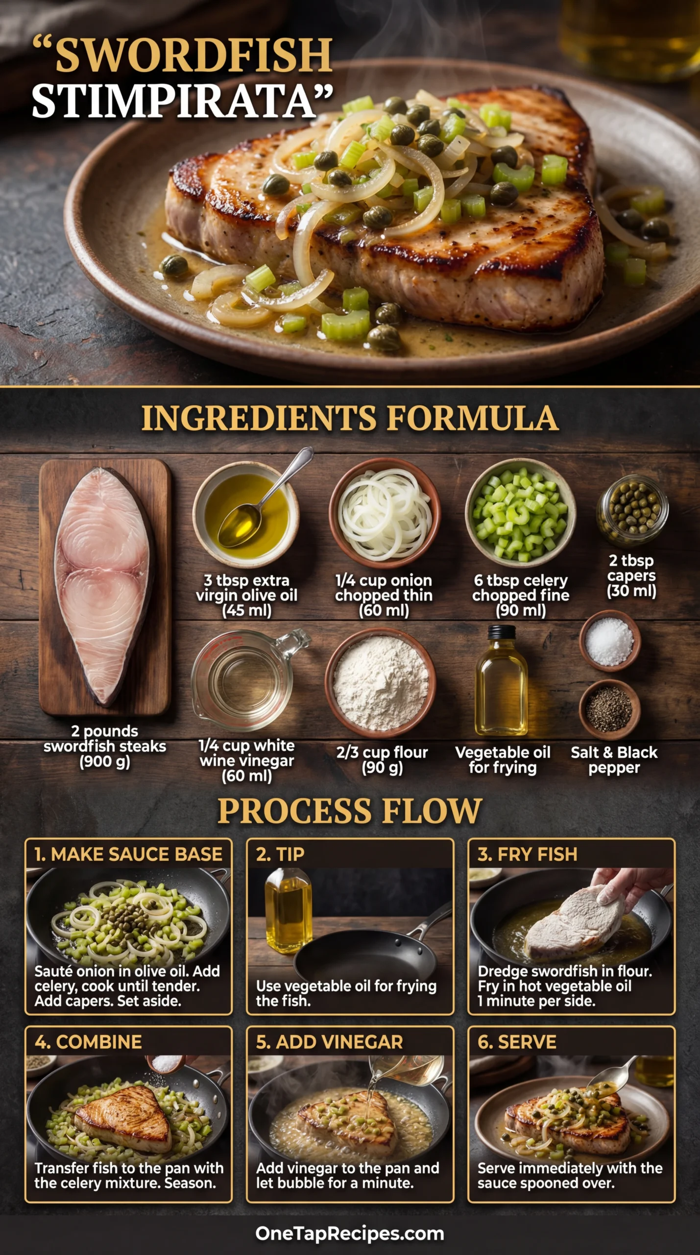 Sautéed Swordfish with Capers and Vinegar