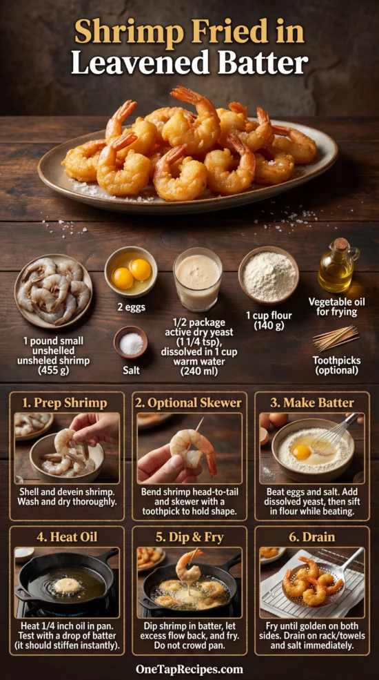 Shrimp Fried in Leavened Batter