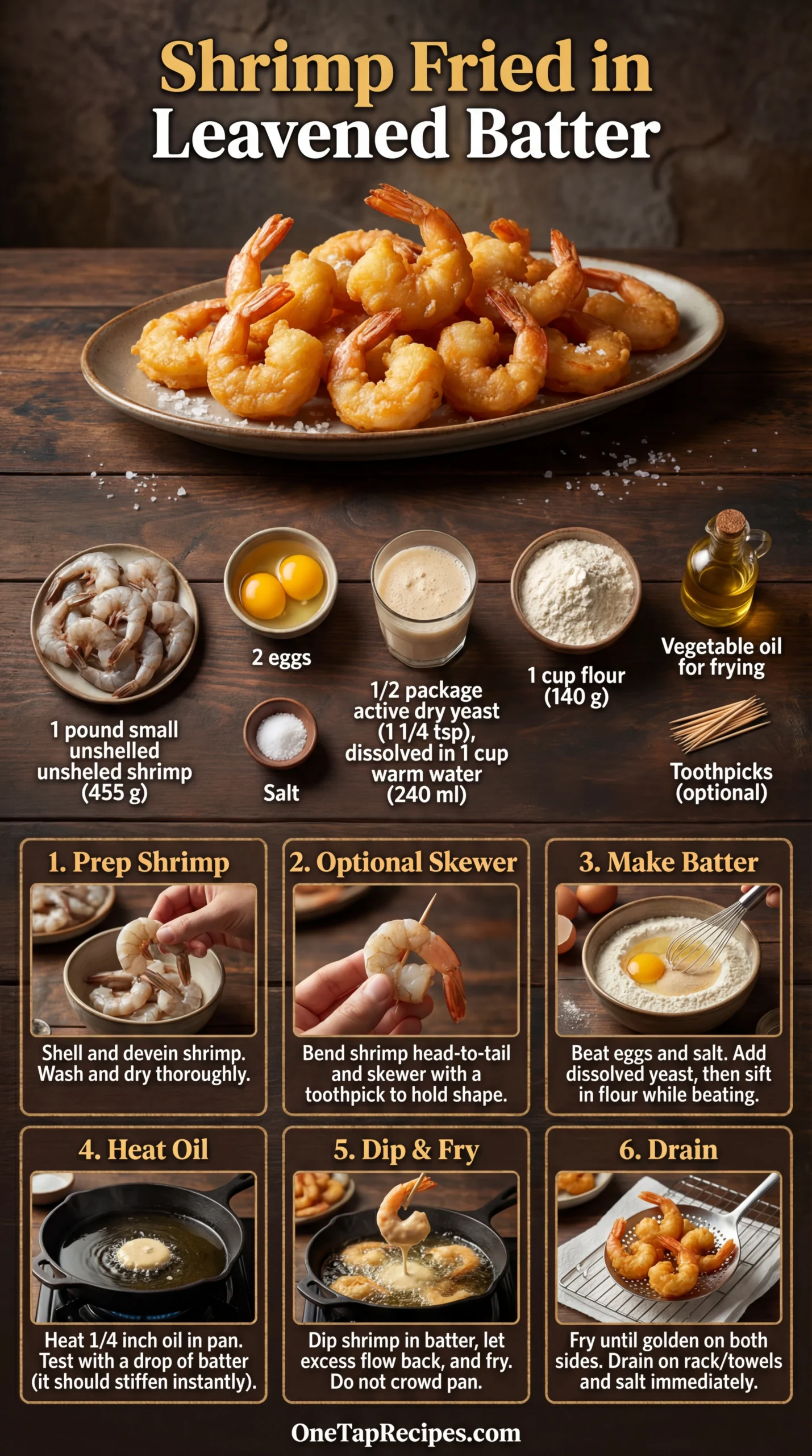 Shrimp Fried in Leavened Batter