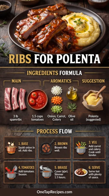 Spareribs with Tomatoes and Vegetables for Polenta