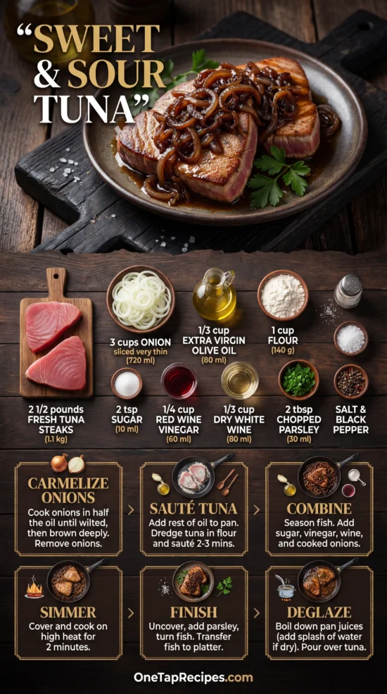 Sweet and Sour Tuna Steaks, Trapani Style