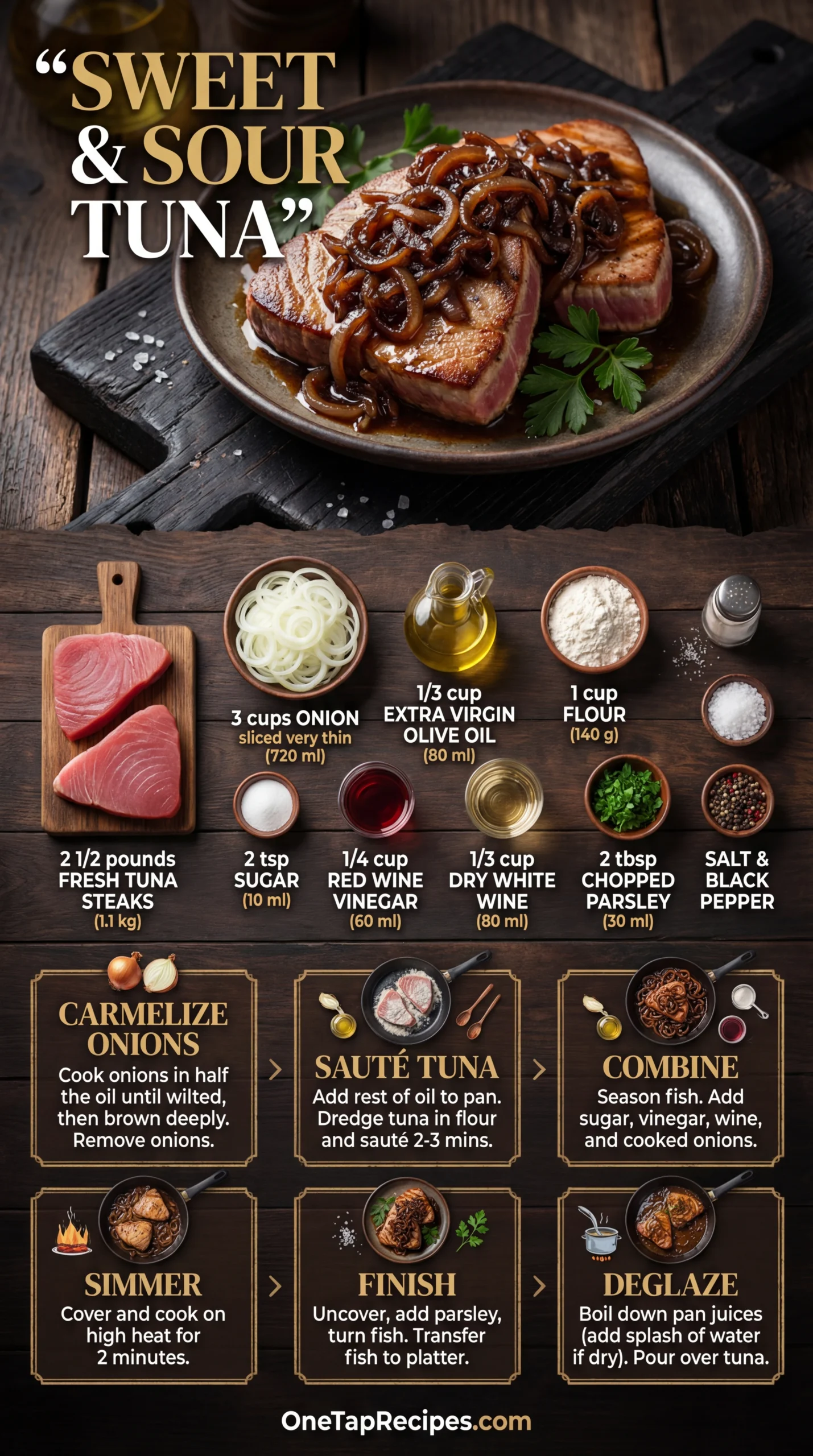 Sweet and Sour Tuna Steaks, Trapani Style