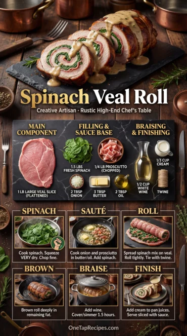 Veal Roll with Spinach and Prosciutto Stuffing